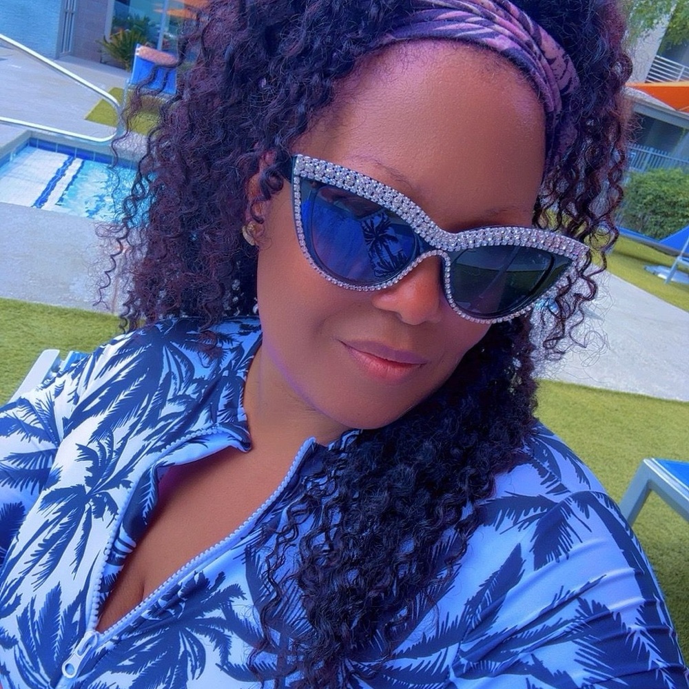 Black and Silver Cat-Eye Sunglasses